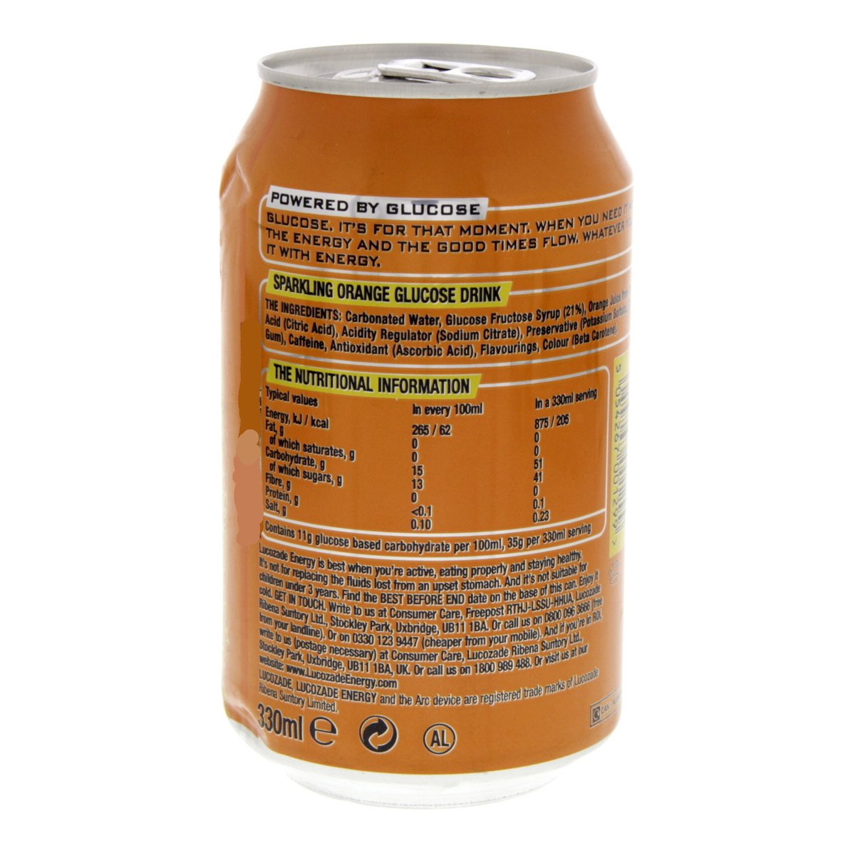 Lucozade Energy Drink Orange 330 ml