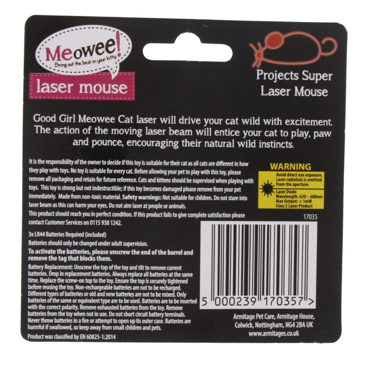 Armitage Good Girl Meowee Cat Laser Mouse 1pc