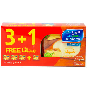 Buy Almarai Cheddar Cheese Slices 4 x 200 g Online at Best Price | Sliced Cheese | Lulu KSA in Kuwait