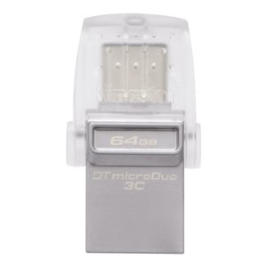 فلاش ميموري USB 3.0، بسعة 64 جيجا - من كينجستون، موديل DTDUO3C