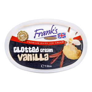 Buy Franks Premium Dairy Ice Cream Clotted Cream Vanilla 1 Litre Online at Best Price | Ice Cream Take Home | Lulu Kuwait in Kuwait