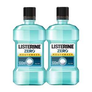 Listerine Mouthwash Zero Mild Mint Value Pack 2 x 500 ml