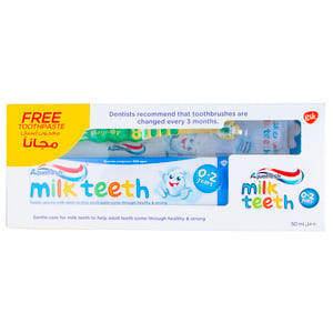 Aquafresh Milk Teeth Toothbrush + Toothpaste 0-2 Years 50 ml