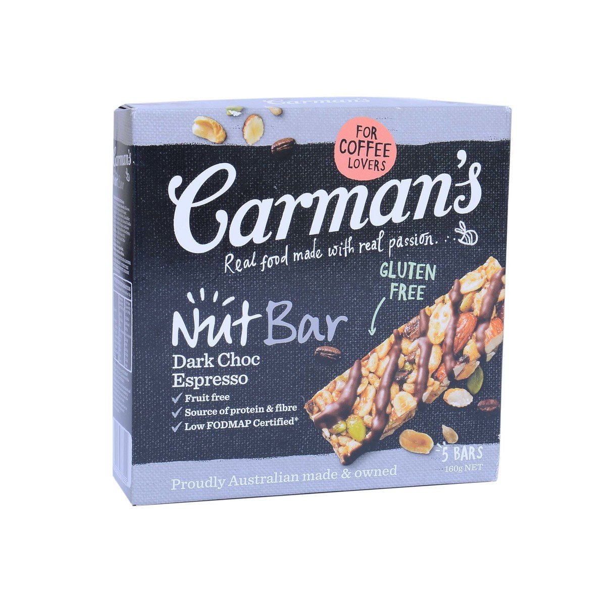 Buy Carmans Nut Bar Dark Choc Espresso 160 g Online at Best Price | Cereal Bars | Lulu KSA in UAE