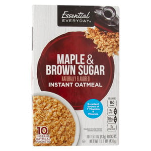 Essential Everyday Instant Oatmeal Maple And Brown Sugar 430 g