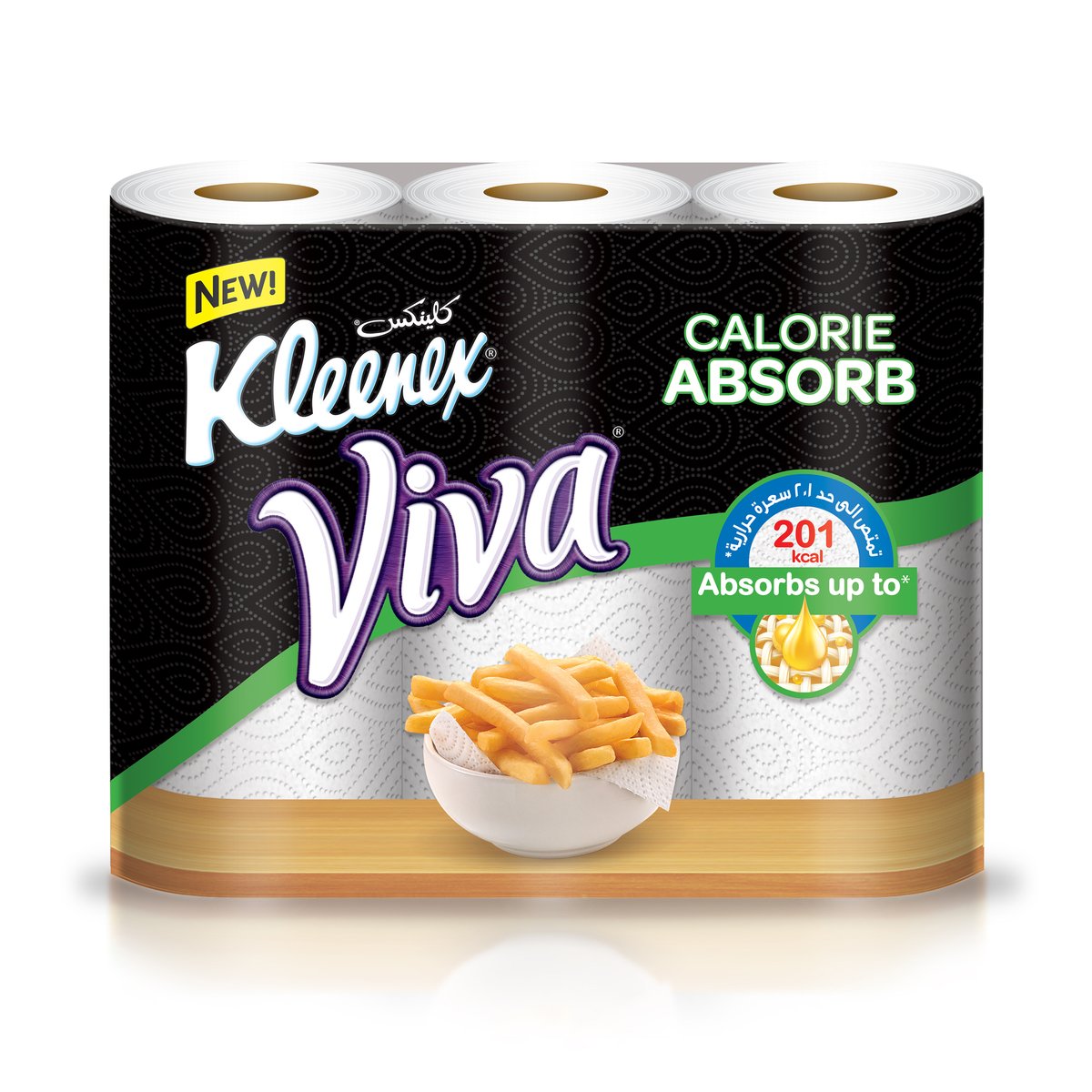 Kleenex Viva Calorie Absorb Kitchen Towel 45 sheets x 3 roll