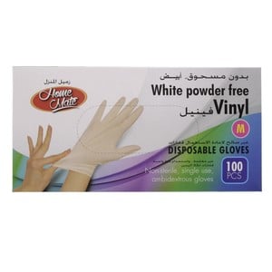 اشتري قم بشراء زميل المنزل قفازات فينيل إستخدام مرة واحدة مع البودرة متوسطة100 حبه Online at Best Price من الموقع - من لولو هايبر ماركت Latex Gloves في الامارات