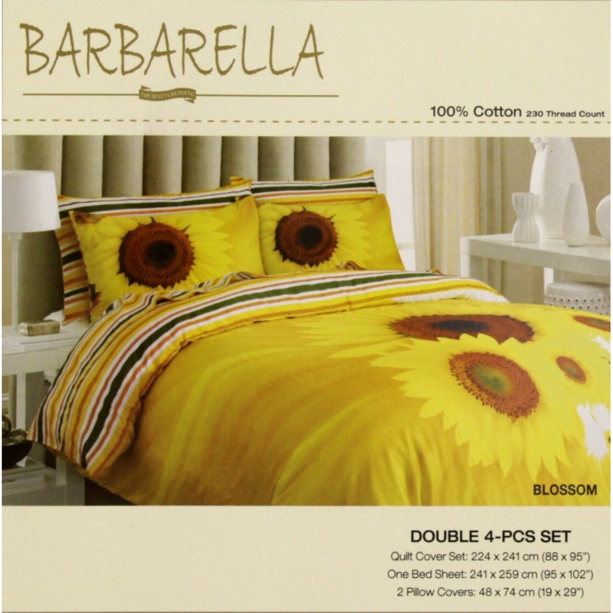 بارباريلا طقم غطاء لحاف مزدوج 4 قطع بلوسوم
