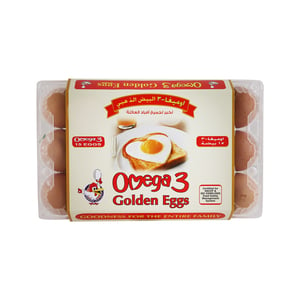 البيض الذهبي أوميجا 3 أبيض / بني 15 قطعة
