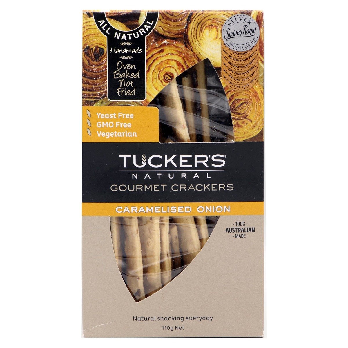 Tucker's Natural Gourmet Crackers Caramelised Onion 110g