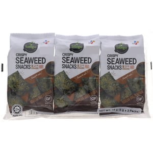 CJ Bibigo Crispy Seaweed Snacks Korean BBQ Flavour 3 x 5 g