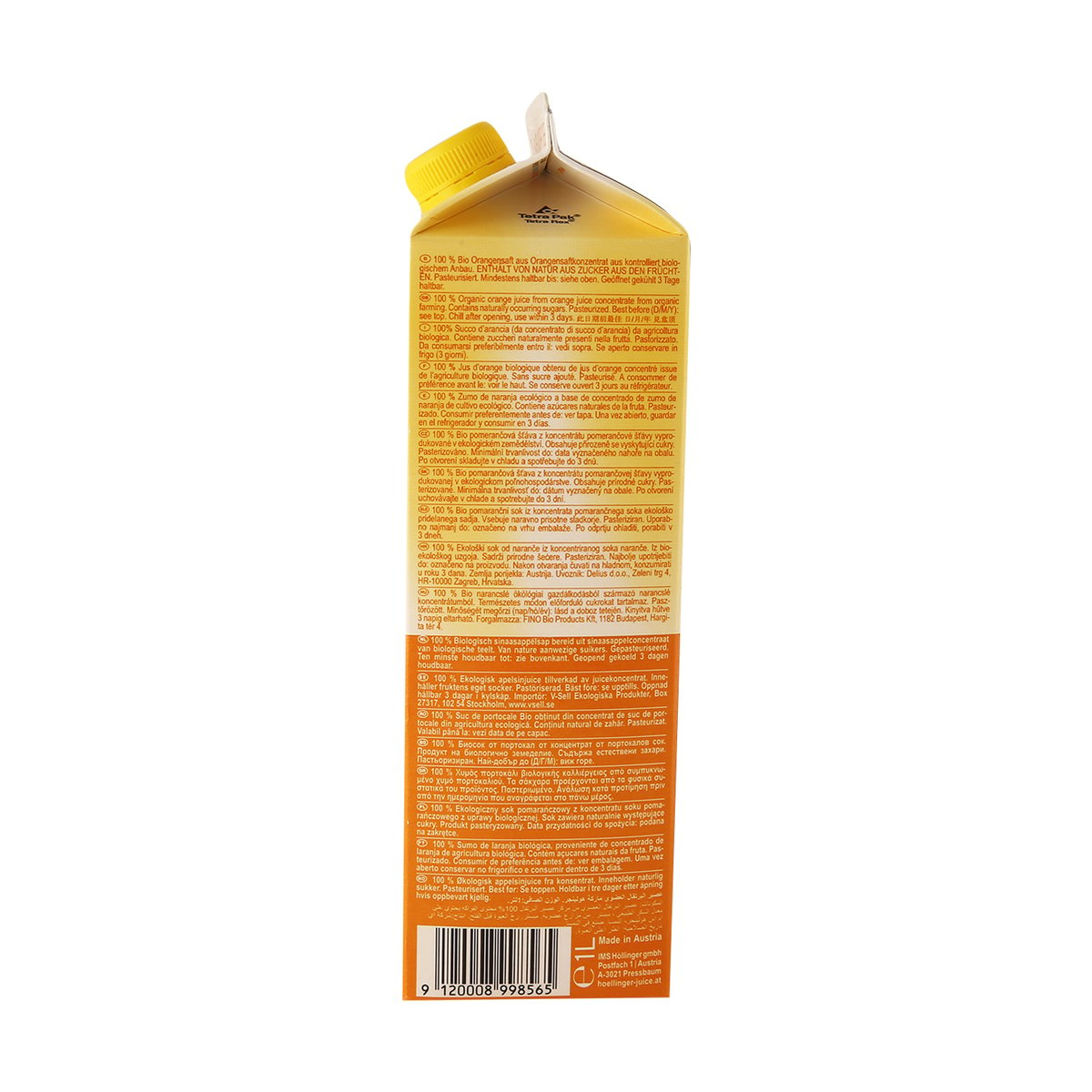 Hollinger Organic Orange Juice 1 Litre