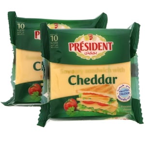 President Sandwich Cheddar Slice Cheese 2 x 200 g