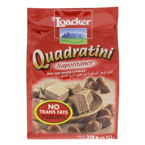 Buy Loacker Quadratini Napolitaner Bite Size Wafer Cookies 250g Online at Best Price | Wafer Biscuits | Lulu UAE in Kuwait