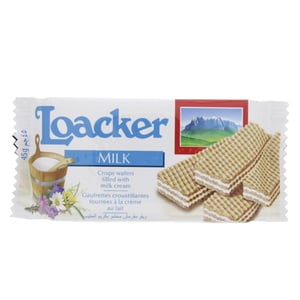 Loacker Crispy Wafers Filled with Milk Cream 45g