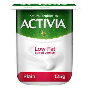 Activia Stirred Yoghurt Low Fat Plain 125g