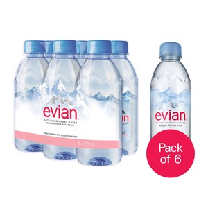 Evian Natural Mineral Water 330ml x 6 Pieces