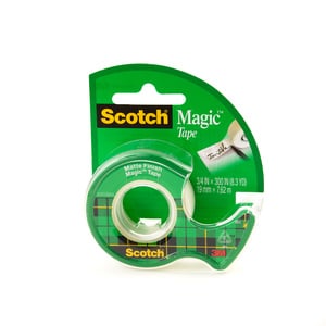 3M Scotch Magic Tape with Plastic Dispenser 3/4inch x 300inch 1Pc
