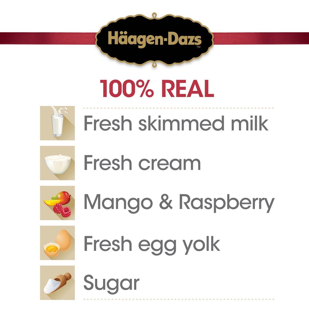 Haagen-Dazs Ice Cream Mango & Raspberry 500 ml