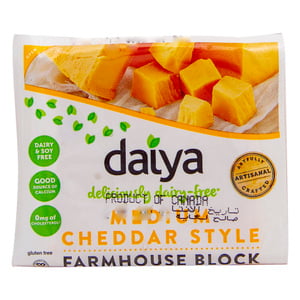 اشتري Daiya Medium Cheddar Style Cheese Block 200 g Online at Best Price | Soft Cheese | Lulu UAE في الامارات