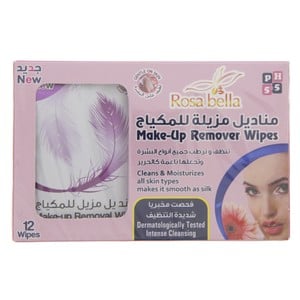 اشتري Rosa Bella Make - Up Remover Wipes 12 pcs Online at Best Price | Facial Cleanser | Lulu UAE في الامارات