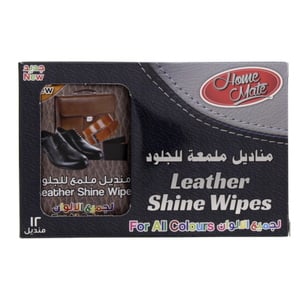 Home Mate Leather Shine Wipes For All Colours 12's