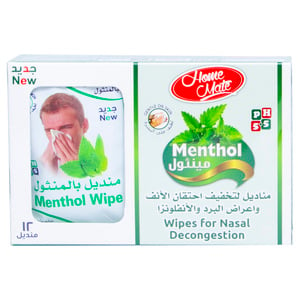 Home Mate Menthol Wipes For Nasal Decongestion 12 pcs