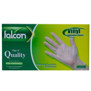 Falcon Vinyl Examination Gloves Medium 100pcs