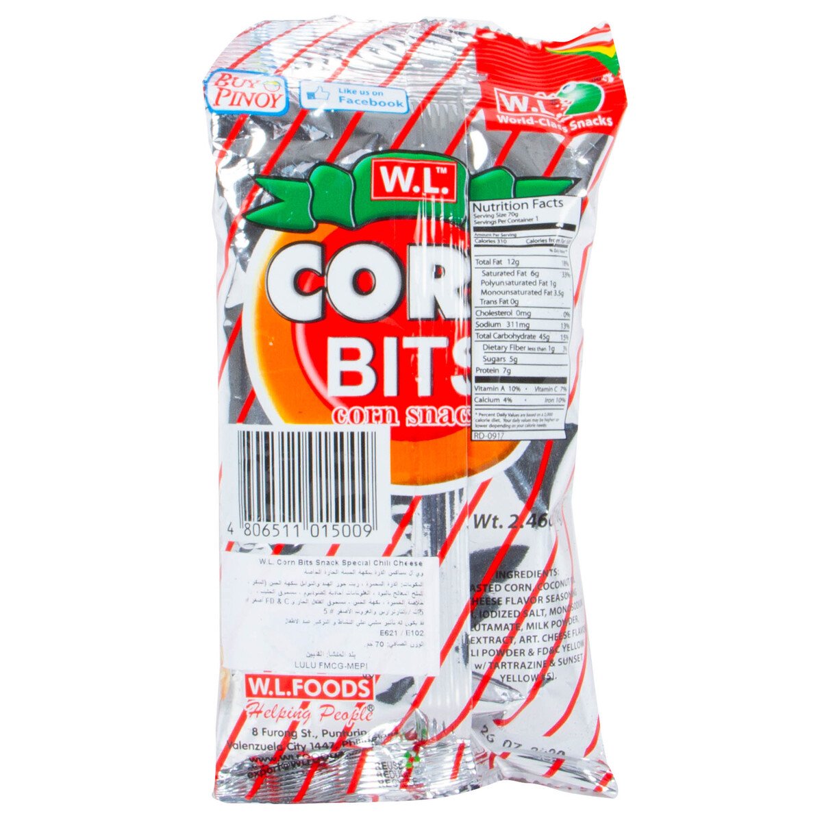 WL Corn Bits Snack Special Chili Cheese 70 g