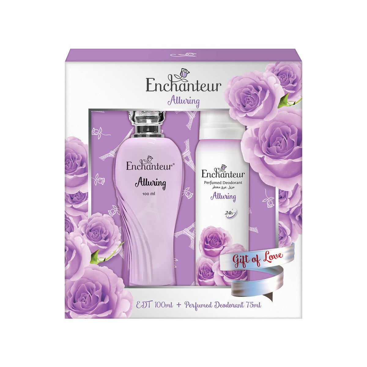Enchanteur EDT Alluring 100 ml + Perfumed Deodorant 75 ml