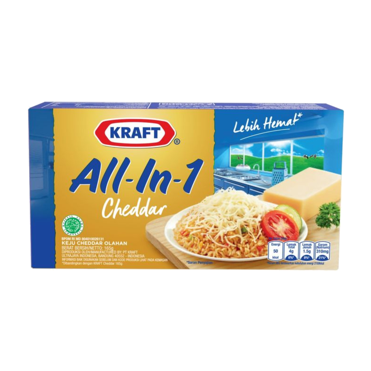 Kraft All In 1 Cheddar Cheese 165g