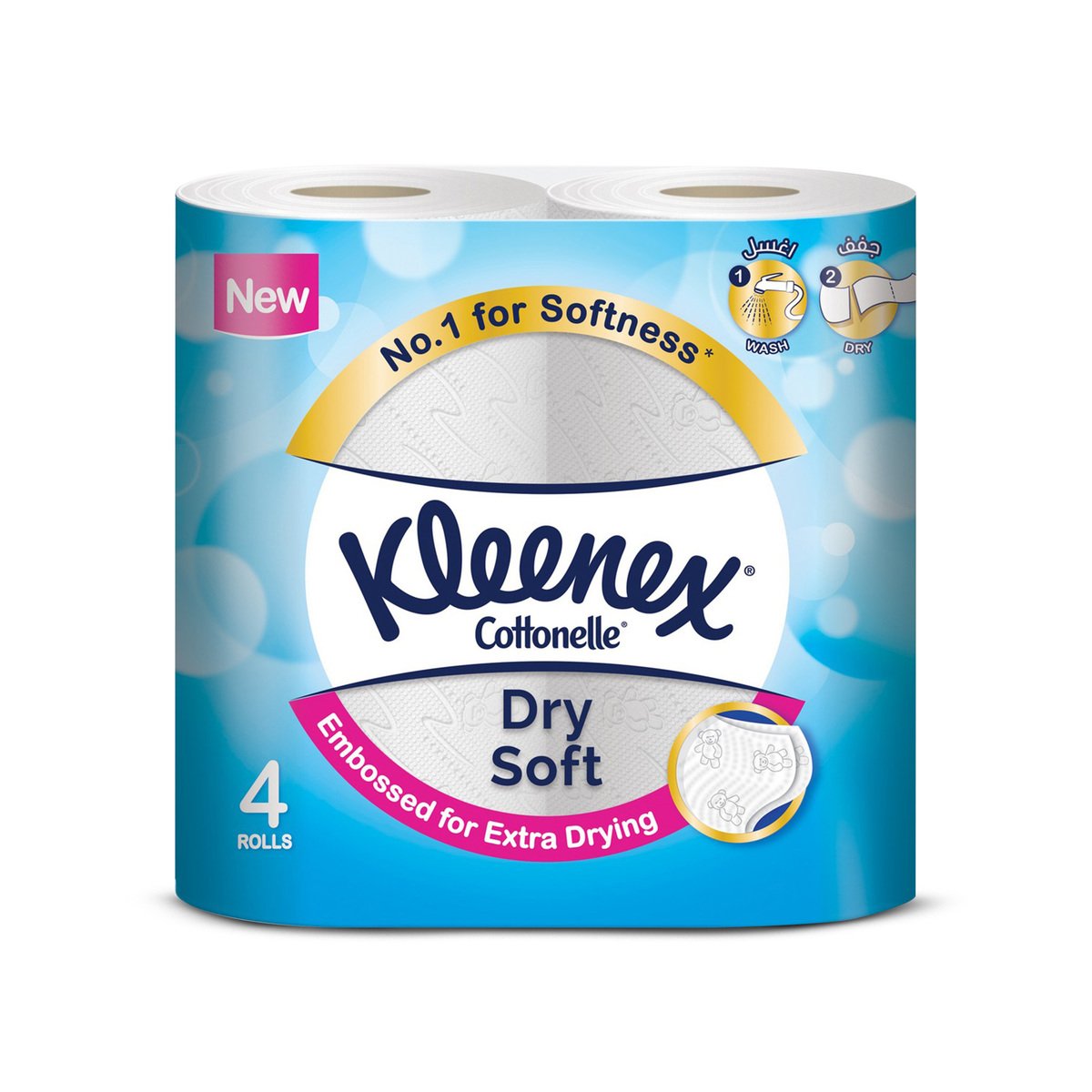 Kleenex Dry Soft Embossed Toilet Tissue 2ply 4 Rolls