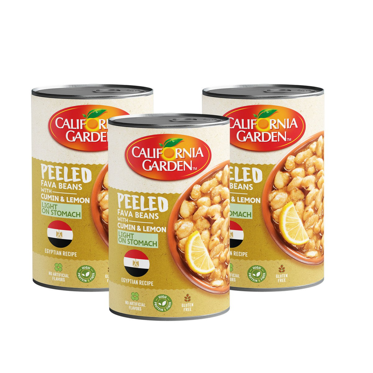 California Garden Peeled Fava Beans With Cumin & Lemon Value Pack 3 x 450 g