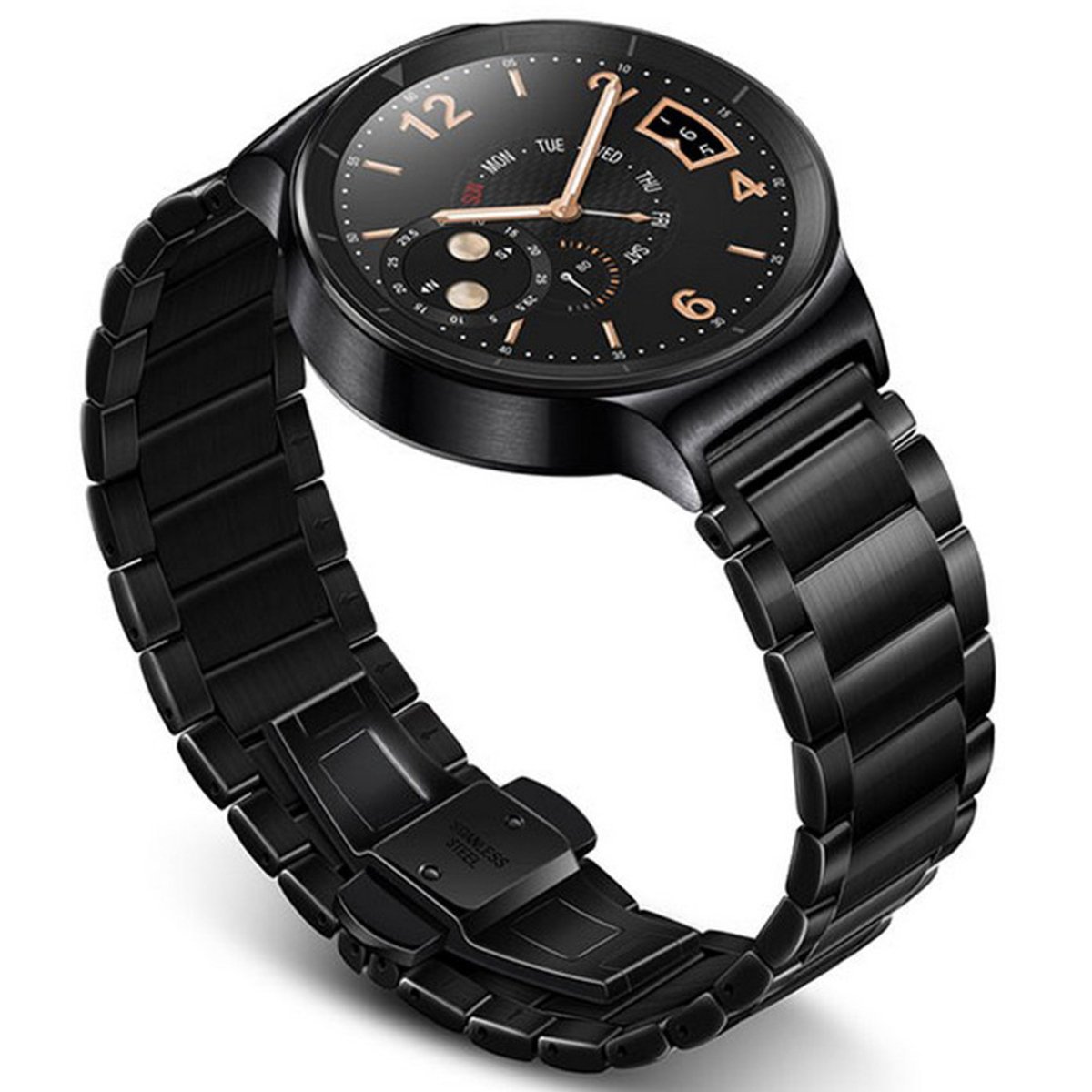 Huawei Smart Watch Black-plated Stainless Steel Case with Link bracelet