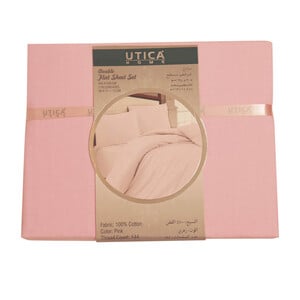 Utica Home Flat Sheet Double 3pc 205x240cm Pink Color