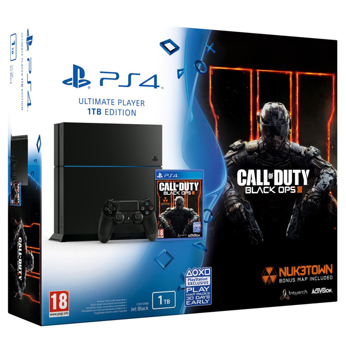 PS4 Console 1TB Regular Edition + Call Of Duty Black OPS III