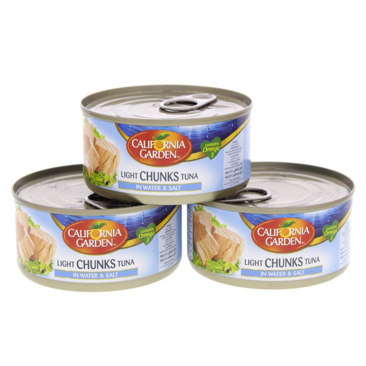 California Garden Light Ckunks Tuna in Water and Salt 3 x 170 g