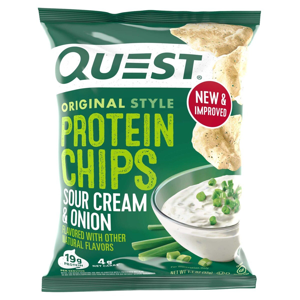 Buy Quest Protein Chips Original Style Sour Cream & Onion 32g Online at Best Price | Potato Bags | Lulu Kuwait in Kuwait