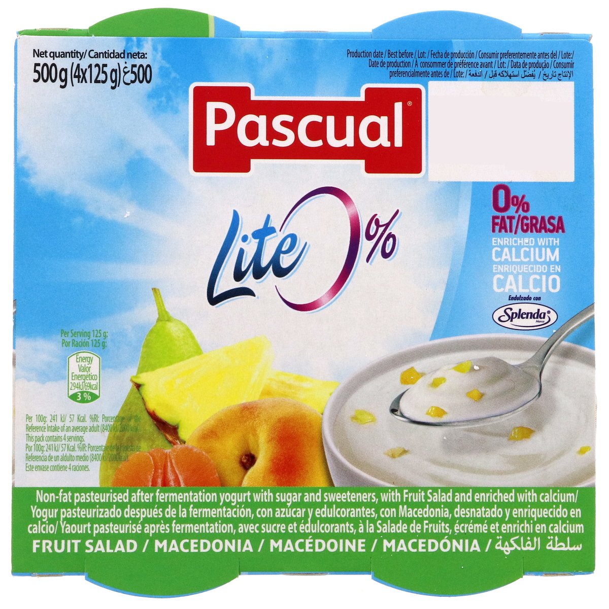 Pascual Fruit Salad Yoghurt Lite 4 x 125 g
