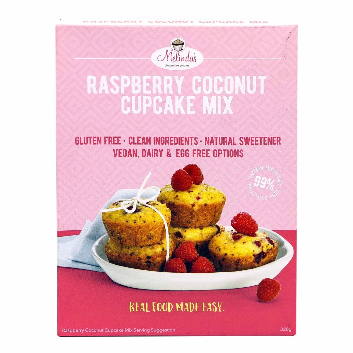 Melindas Raspberry Coconut Cupcake Mix 320g