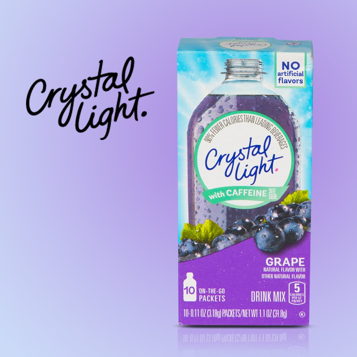 Crystal Light Grape Drink Mix With Caffeine 31.8 g