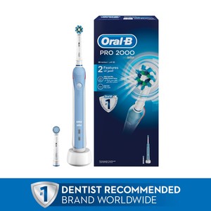 Oral-B PRO 2000 CrossAction Electric Rechargeable Toothbrush Powered by Braun Assorted Color