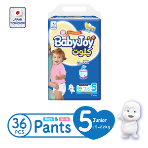 BabyJoy Culotte Pants Diaper Size 5 Junior Jumbo Pack 15-22kg 36 Count