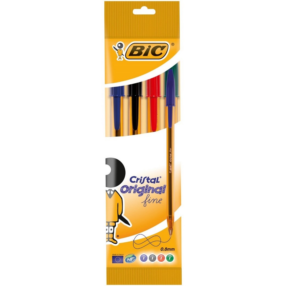 Bic Cristal Fine Pen Assorted 4's