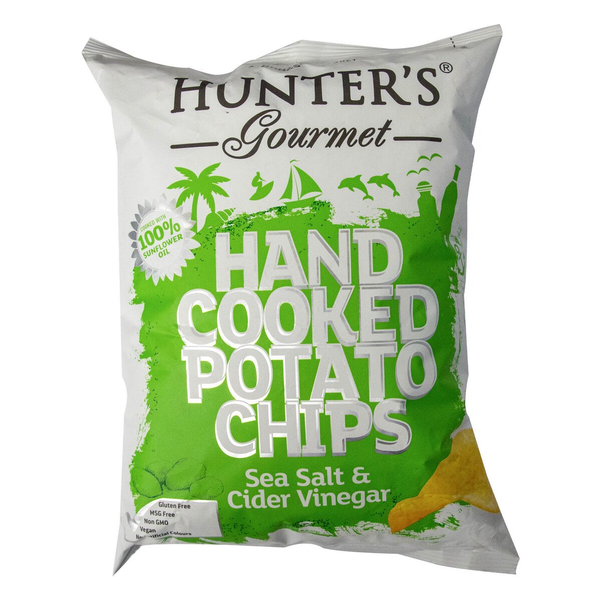Hunter's Hand Cooked Potato Chips With Sea Salt & Cider Vinegar Flavor 125g