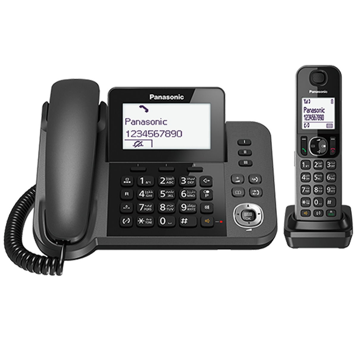 Panasonic Digital Corded Cordless Telephone, Black, KXTGF310UEM