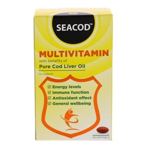 Seacod Multivitamin Pure Cod Liver Oil Softgels 60 pcs