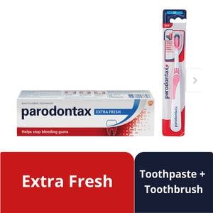 Parodontax Toothpaste Extra Fresh 75 ml + Toothbrush Assorted Color