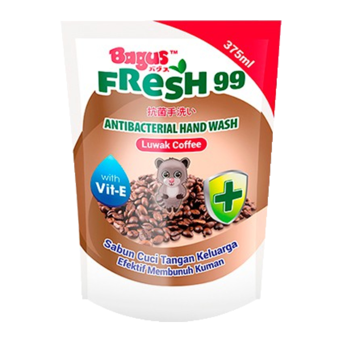 Bagus Anti Bacterial Hand Wash Luwak Coffe Refill 375ml