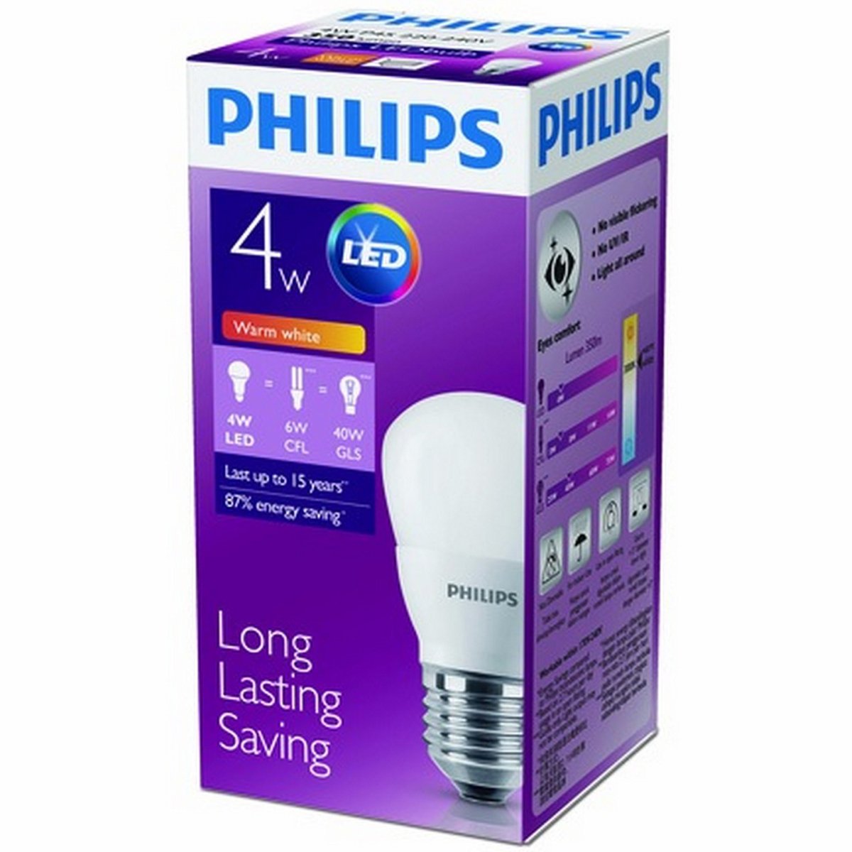 Philips LED Bulb 4-40W E27 3000K 220V P45(APR)